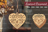 Floral Heart Laser Cut Ornament Clipart Bundle
