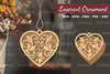 Floral Heart Laser Cut Ornament Clipart Bundle
