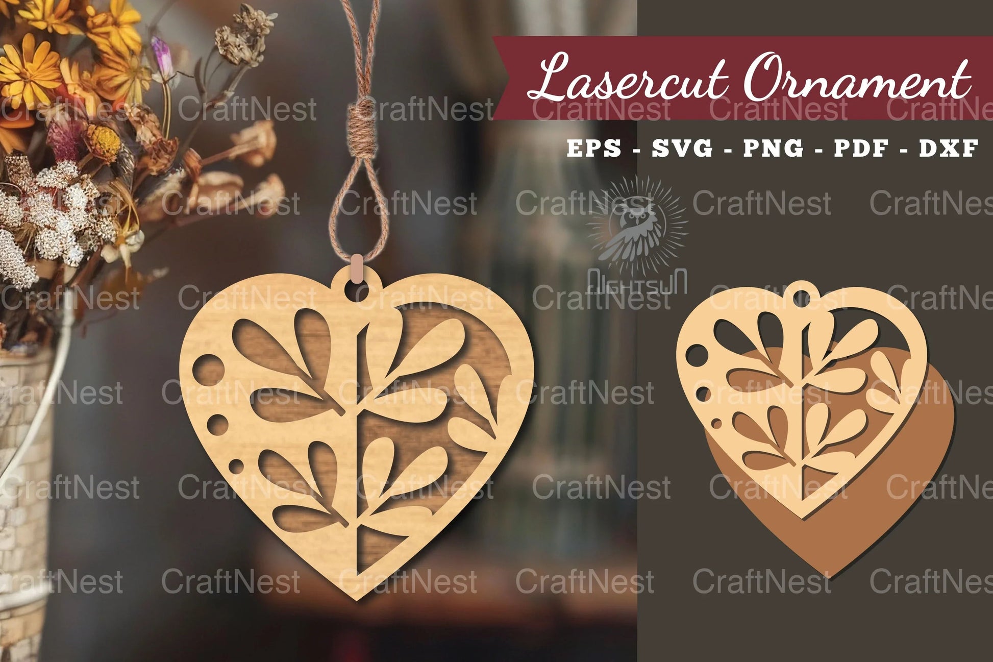 Floral Heart Laser Cut Ornament Clipart Bundle - CraftNest - Digital Crafting and Art