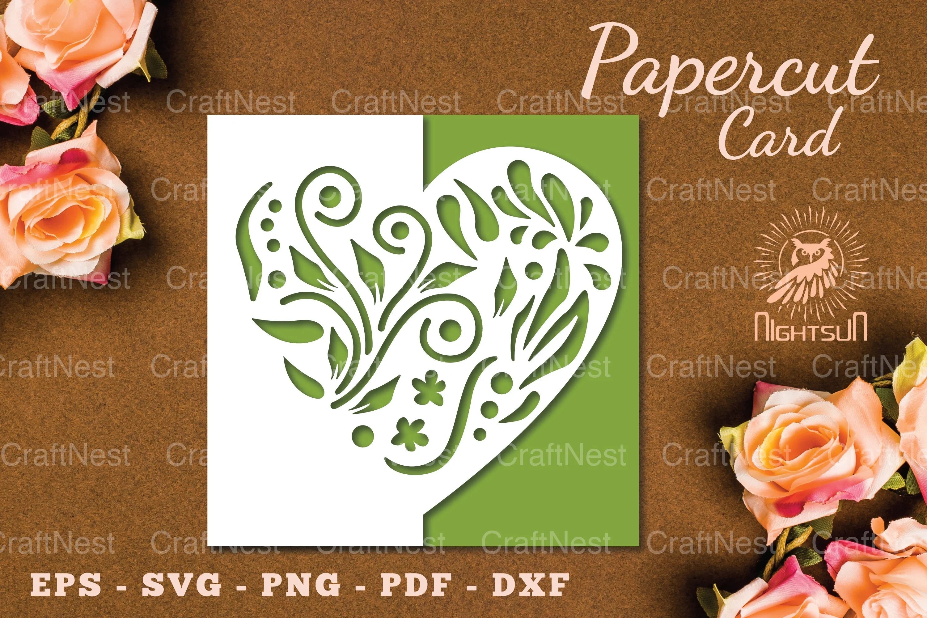 Floral Heart Papercut Card SVG Bundle - CraftNest - Digital Crafting and Art