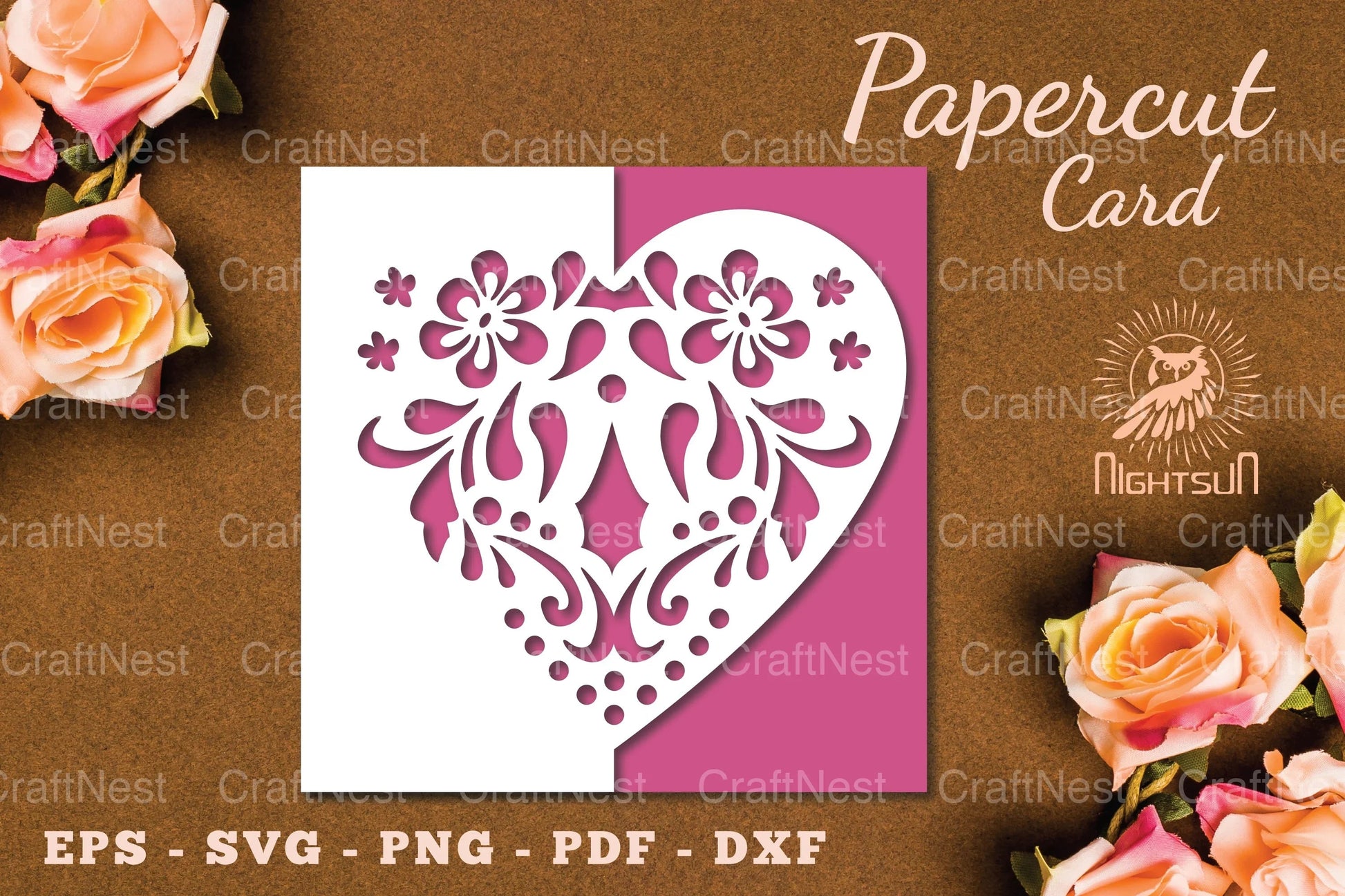 Floral Heart Papercut Card SVG Bundle - CraftNest - Digital Crafting and Art