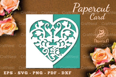 Floral Heart Papercut Card SVG Bundle - CraftNest - Digital Crafting and Art