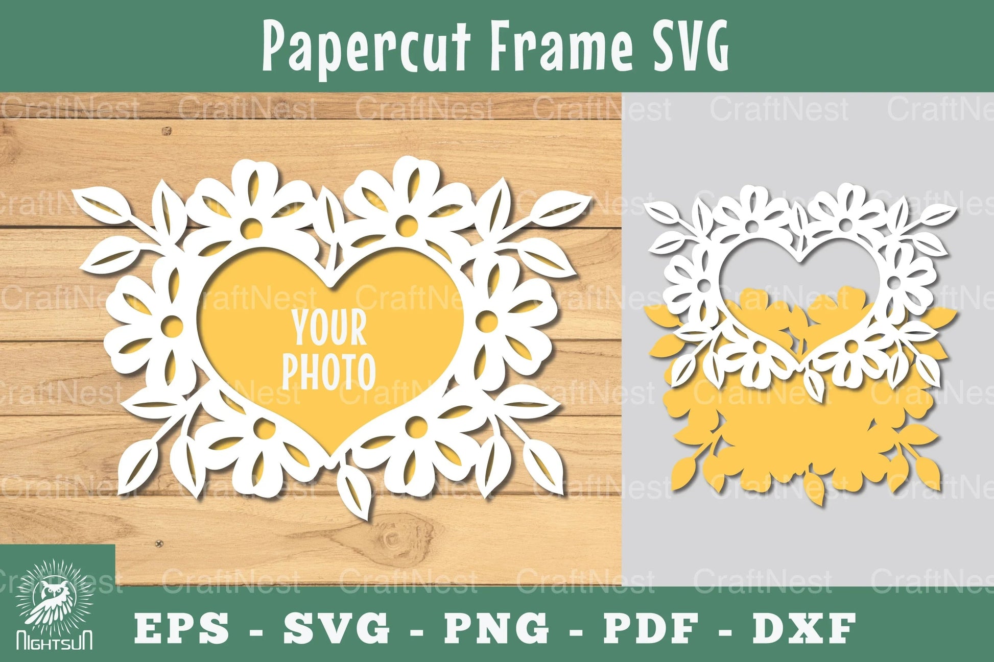 Floral Heart Papercut Frame Clipart Bundle - CraftNest - Digital Crafting and Art
