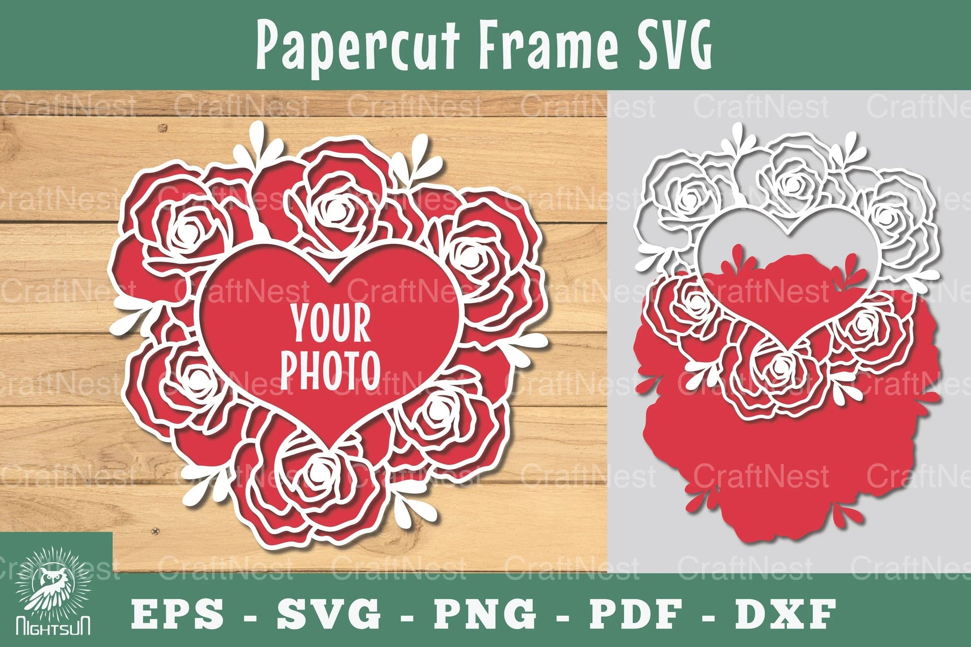 Floral Heart Papercut Frame SVG Bundle - CraftNest - Digital Crafting and Art