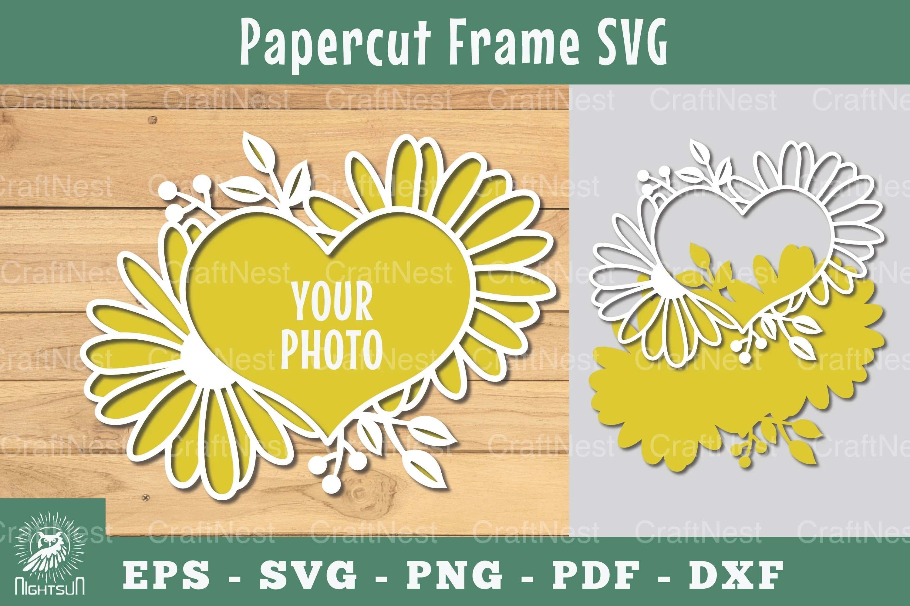 Floral Heart Papercut Frame Clipart Bundle - CraftNest - Digital Crafting and Art