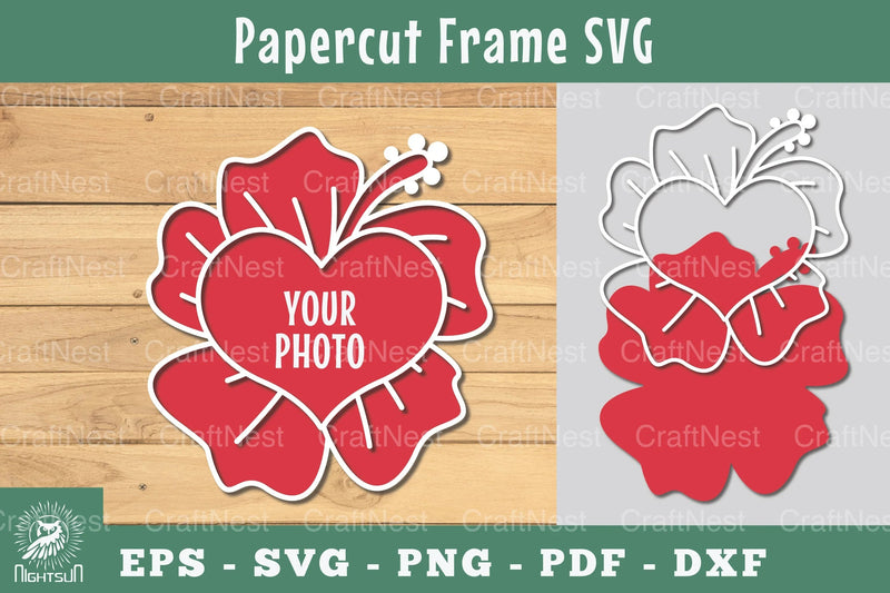 Floral Heart Papercut Frame SVG Bundle - CraftNest - Digital Crafting and Art