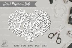 Floral Heart Papercut SVG Bundle - CraftNest - Digital Crafting and Art