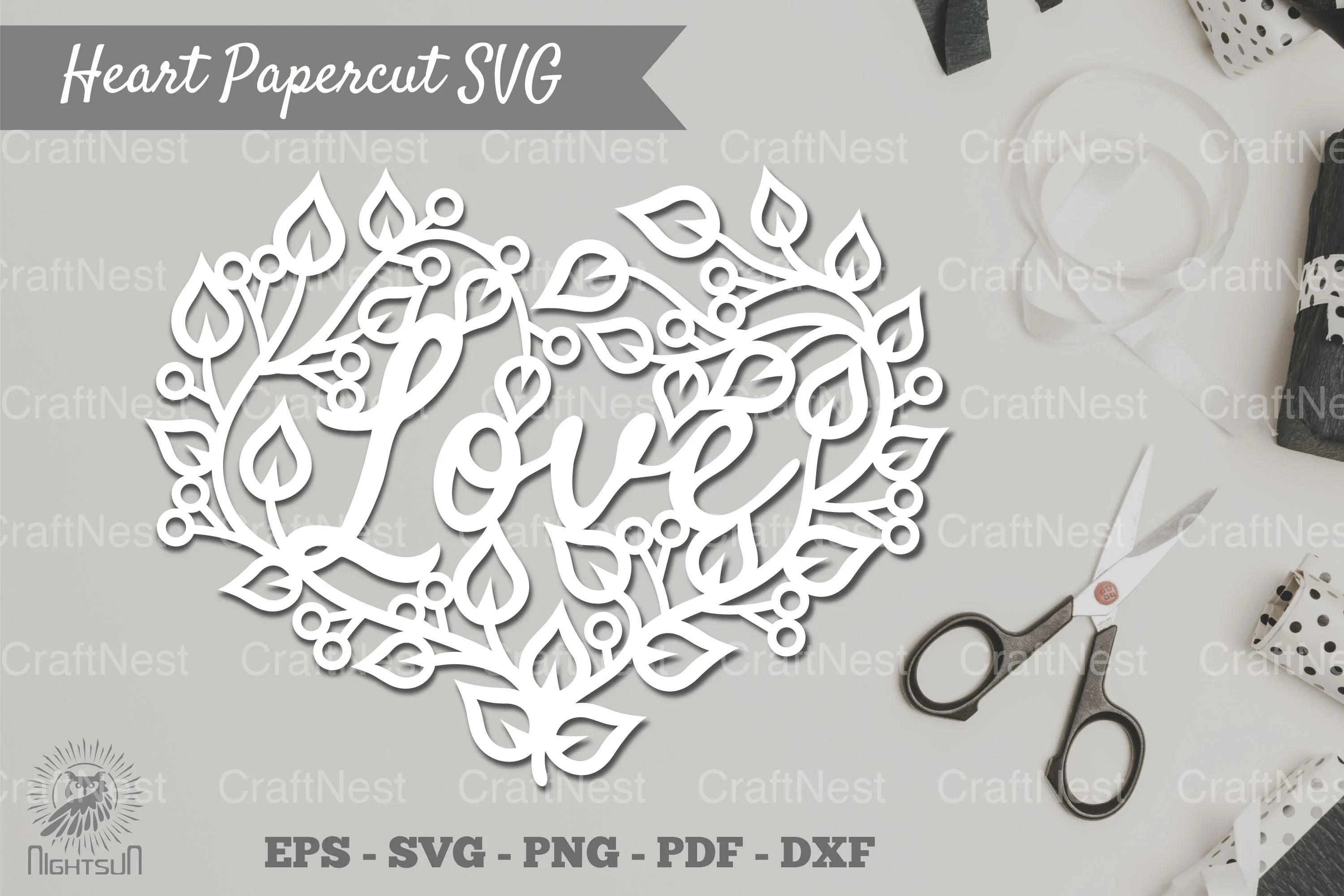 Floral Heart Papercut SVG Bundle - CraftNest - Digital Crafting and Art