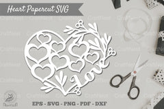 Floral Heart Papercut SVG Bundle - CraftNest - Digital Crafting and Art