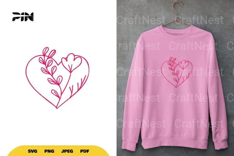 Floral Heart SVG Bundle - CraftNest - Digital Crafting and Art