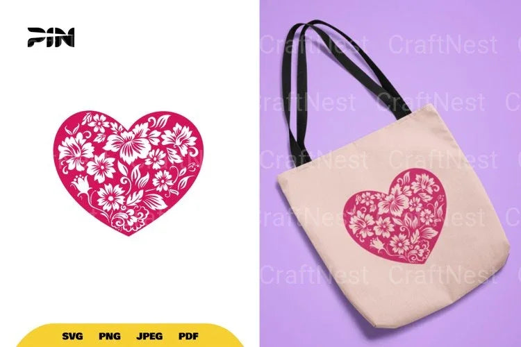 Floral Heart SVG Bundle - CraftNest - Digital Crafting and Art