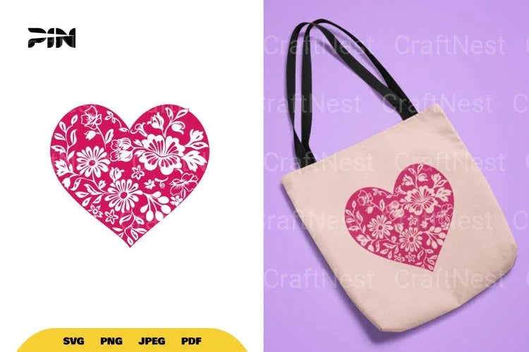 Floral Heart SVG Bundle - CraftNest - Digital Crafting and Art