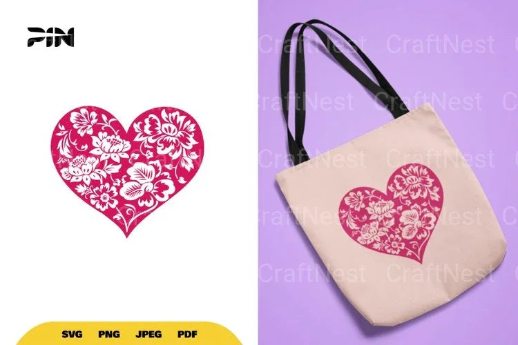 Floral Heart SVG Bundle - CraftNest - Digital Crafting and Art