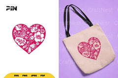 Floral Heart SVG Bundle Clipart - CraftNest - Digital Crafting and Art