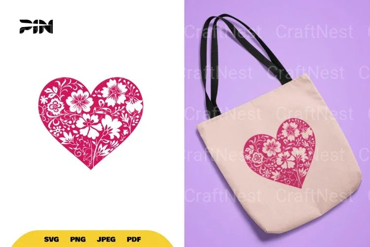 Floral Heart SVG Bundle - CraftNest - Digital Crafting and Art