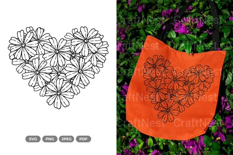 Floral Heart Wedding Invitation Clipart Bundle - CraftNest - Digital Crafting and Art