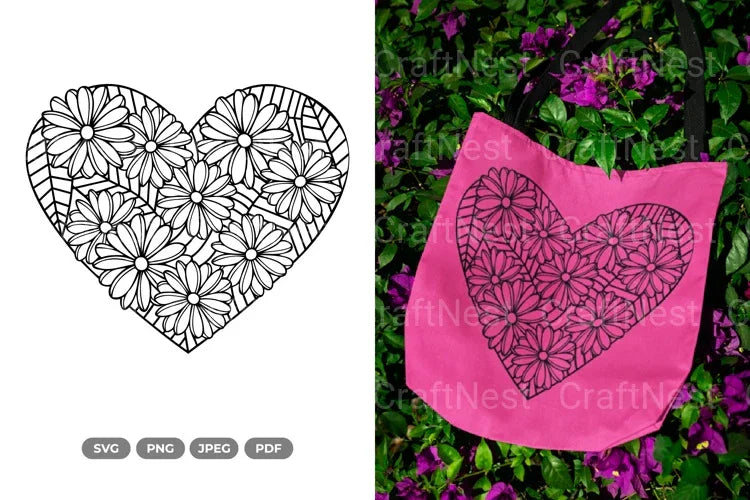 Floral Heart Wedding Invitation SVG Bundle - CraftNest - Digital Crafting and Art