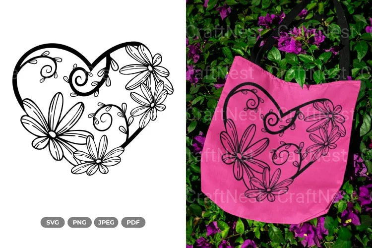 Floral Heart Wedding Invitation Clipart Bundle - CraftNest - Digital Crafting and Art