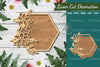 Floral Hexagon Laser Cut Sign Clipart Bundle