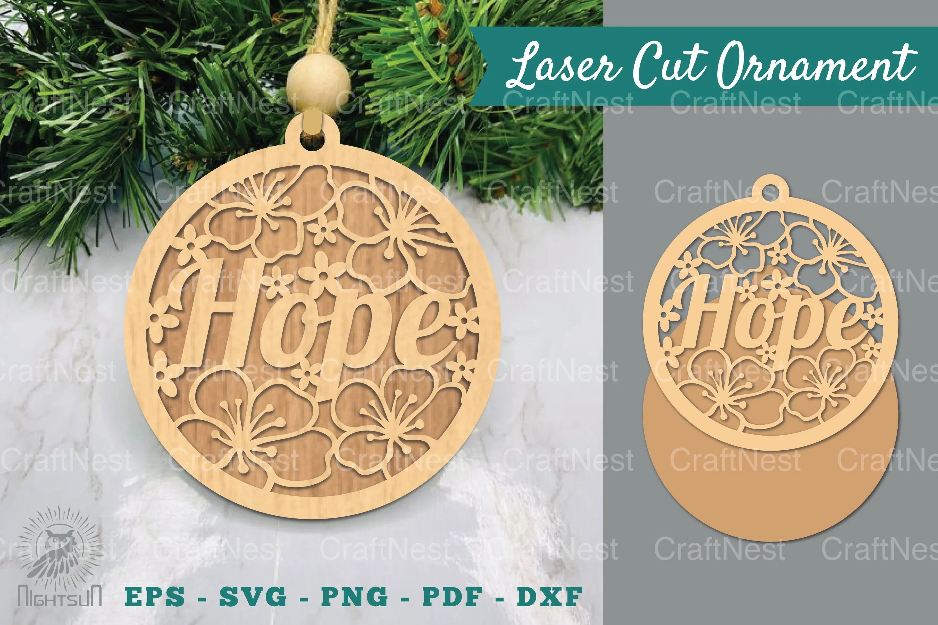 Floral Hope Laser Cut Ornament Clipart Bundle - CraftNest - Digital Crafting and Art