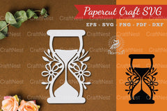 Floral Hourglass Paper Cut Clipart Bundle - CraftNest - Digital Crafting and Art