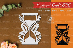 Floral Hourglass Paper Cut Clipart Bundle - CraftNest - Digital Crafting and Art