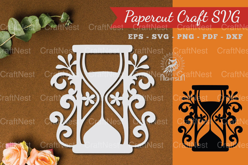 Floral Hourglass Paper Cut SVG Bundle - CraftNest - Digital Crafting and Art