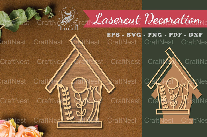 Floral House Laser Cut Decoration Clipart Bundle - CraftNest - Digital Crafting and Art