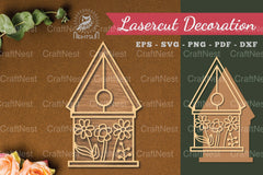 Floral House Laser Cut Decoration Clipart Bundle - CraftNest - Digital Crafting and Art