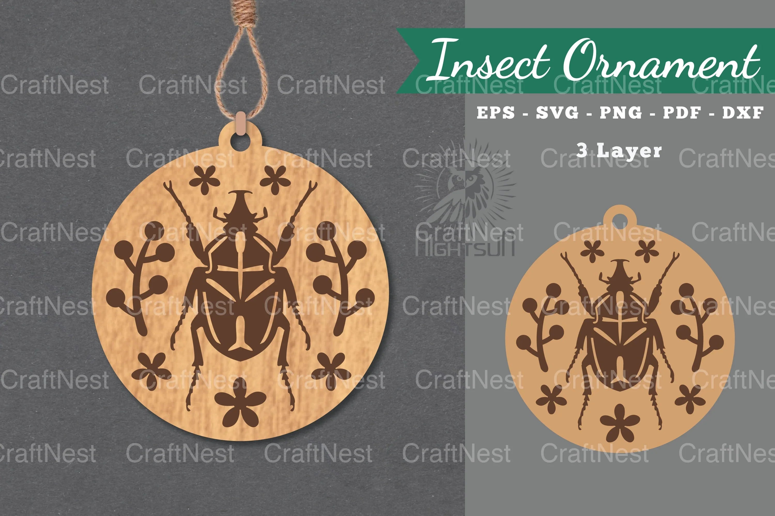 Floral Insect Laser Cut Ornament Clipart Bundle - CraftNest - Digital Crafting and Art