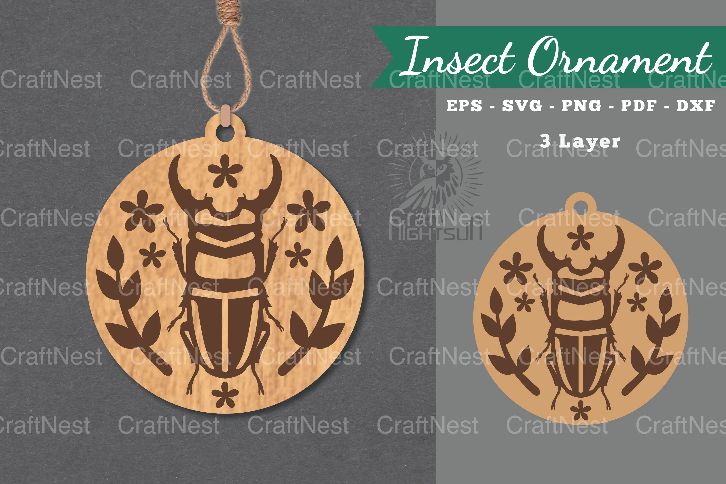 Floral Insect Laser Cut Ornament Clipart Bundle - CraftNest - Digital Crafting and Art