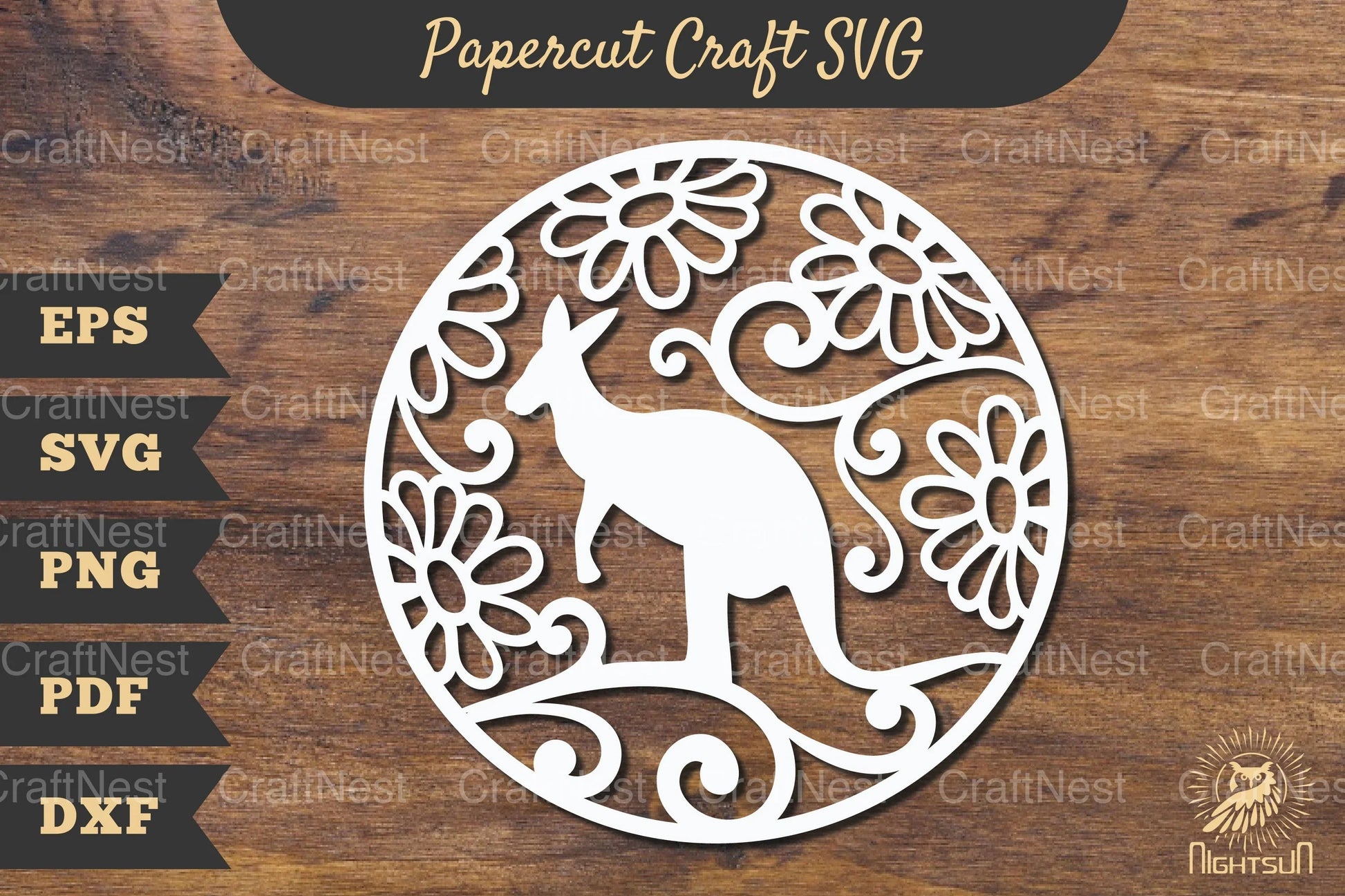 Floral Kangaroo Papercut Craft Clipart Bundle - CraftNest - Digital Crafting and Art