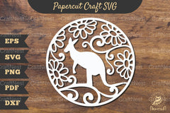 Floral Kangaroo Papercut Craft Clipart Bundle - CraftNest - Digital Crafting and Art
