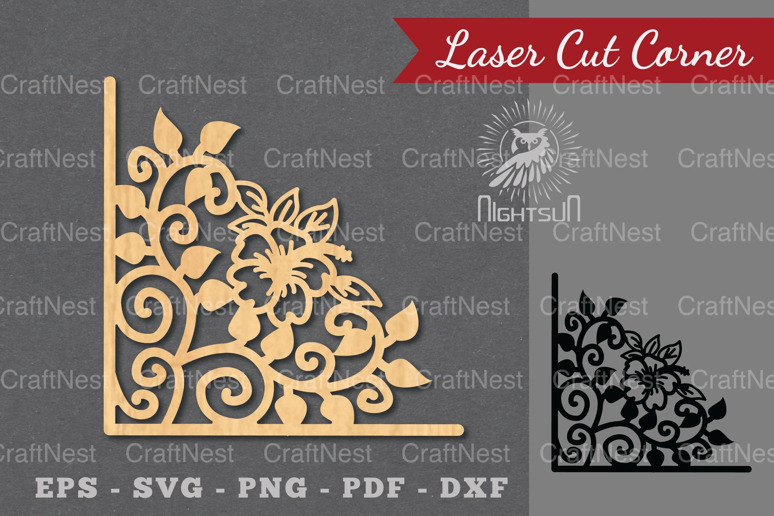 Floral Laser Cut Corner SVG Bundle - CraftNest - Digital Crafting and Art