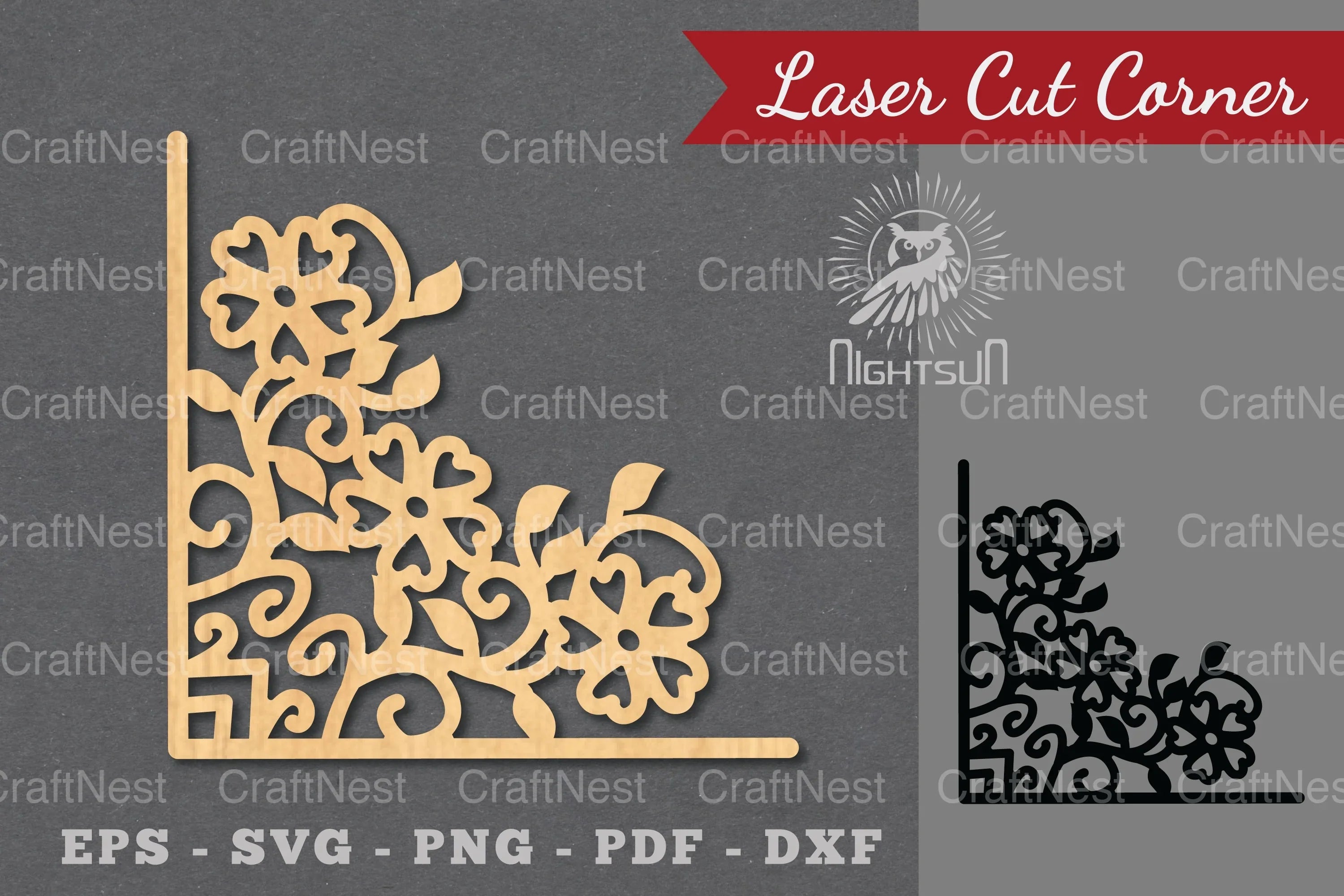 Floral Laser Cut Corner SVG Bundle - CraftNest - Digital Crafting and Art