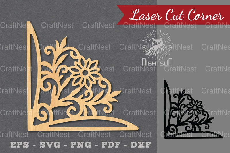 Floral Laser Cut Corner SVG Bundle - CraftNest - Digital Crafting and Art