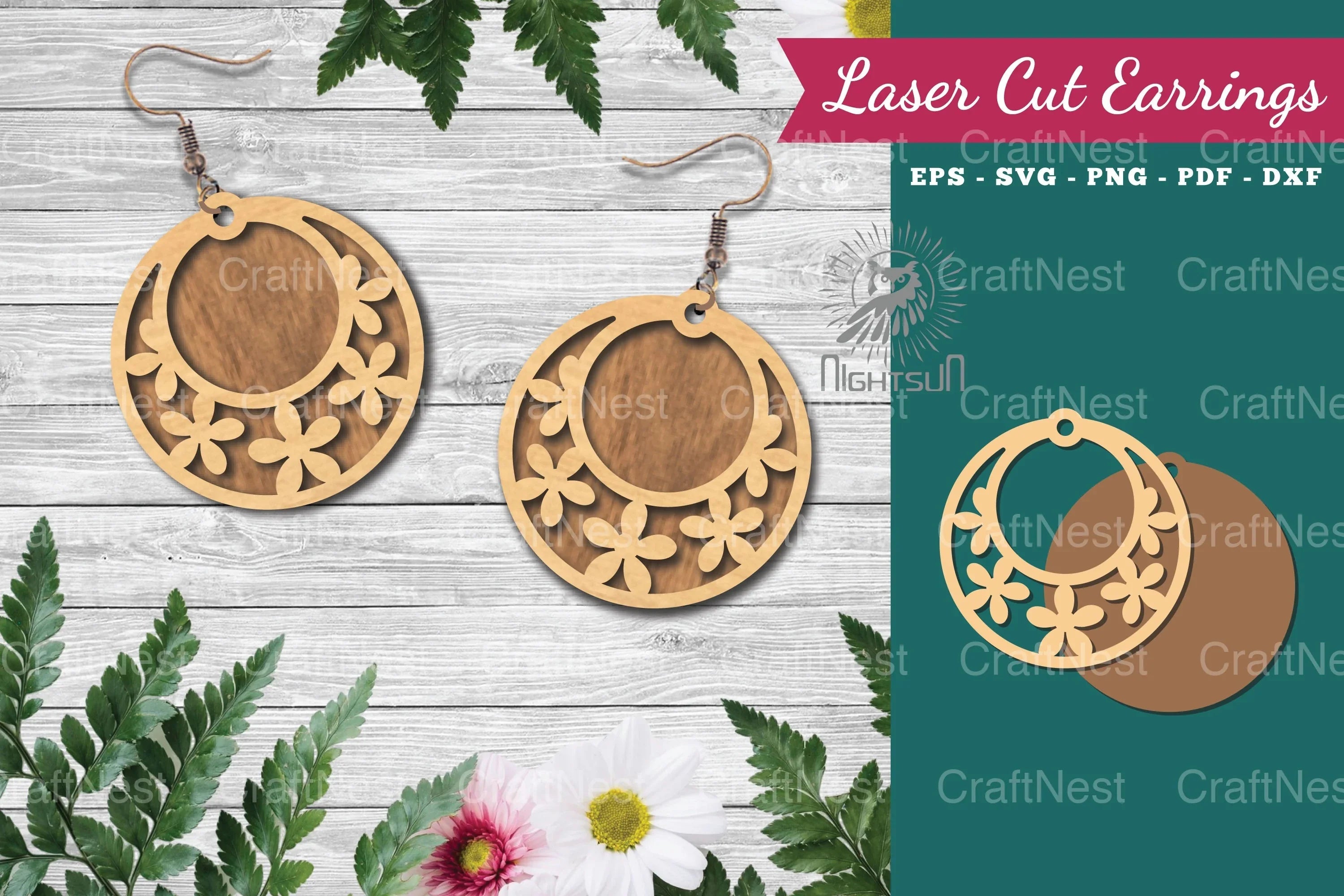 Floral Laser Cut Earrings Clipart Bundle - CraftNest - Digital Crafting and Art