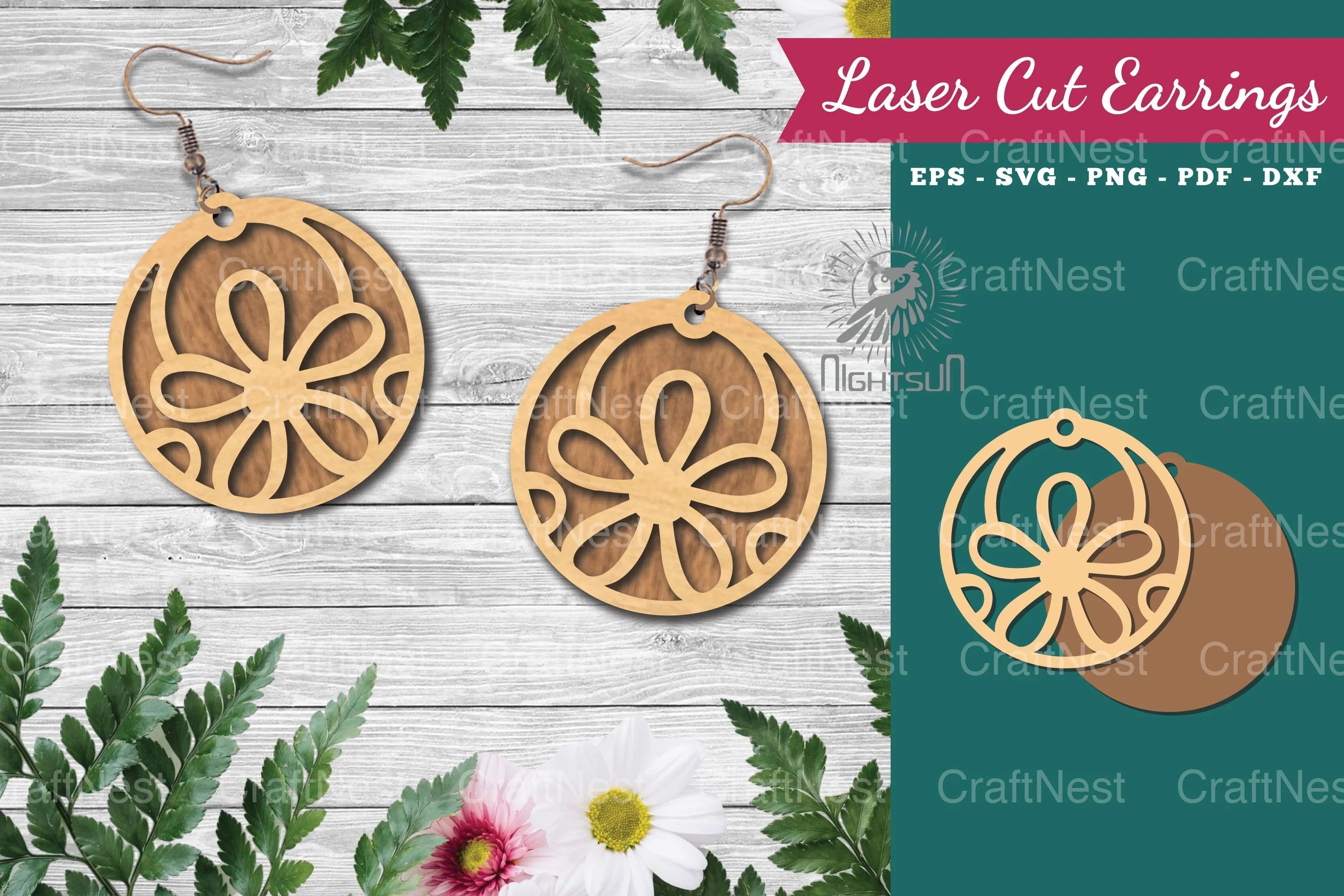Floral Laser Cut Earrings Design Bundle - CraftNest - Digital Crafting and Art