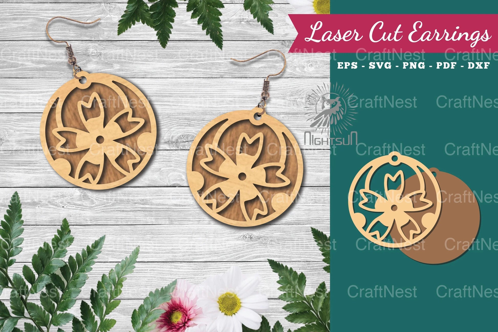Floral Laser Cut Earrings Clipart Bundle - CraftNest - Digital Crafting and Art
