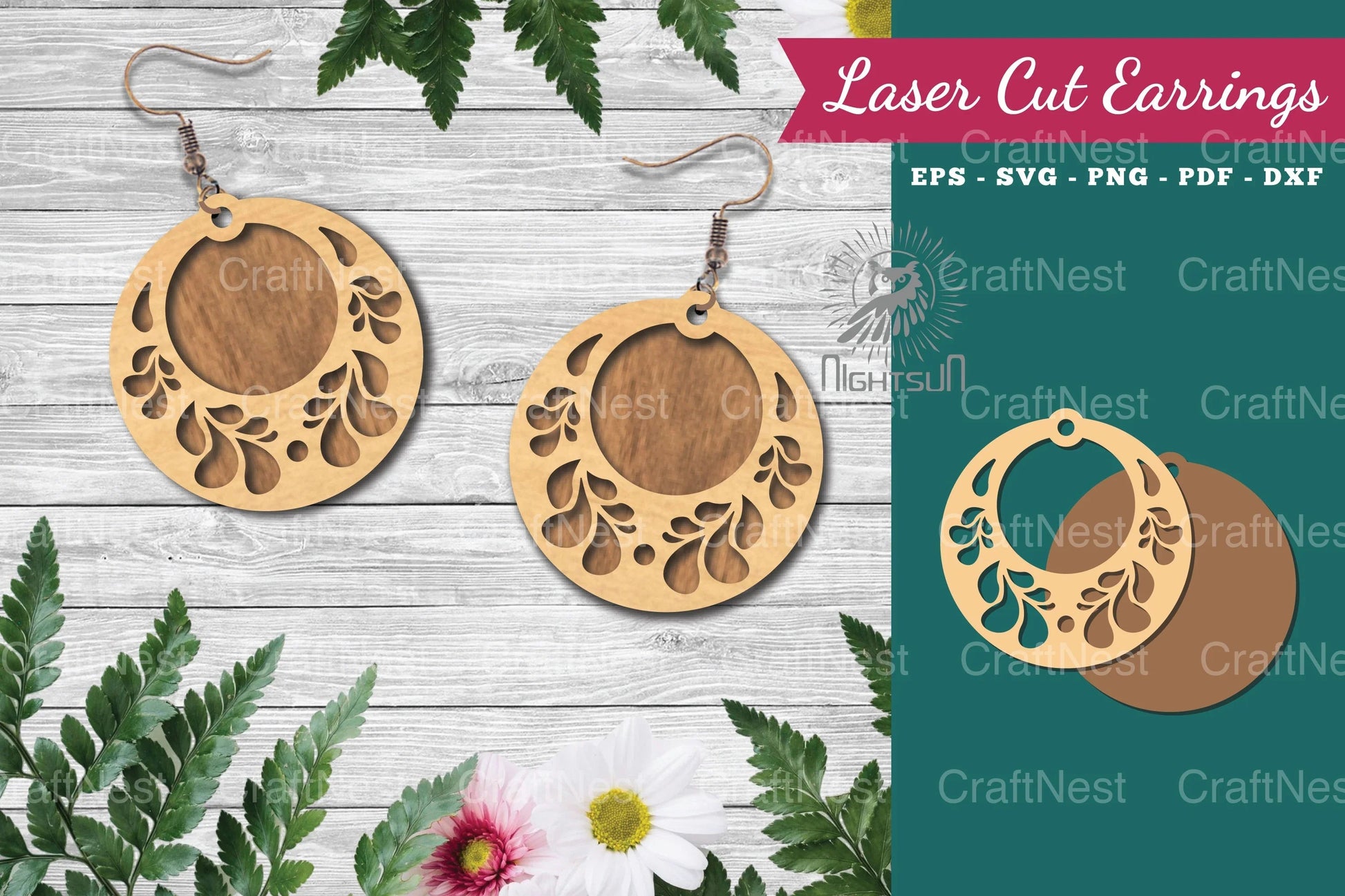 Floral Laser Cut Earrings Clipart Bundle - CraftNest - Digital Crafting and Art