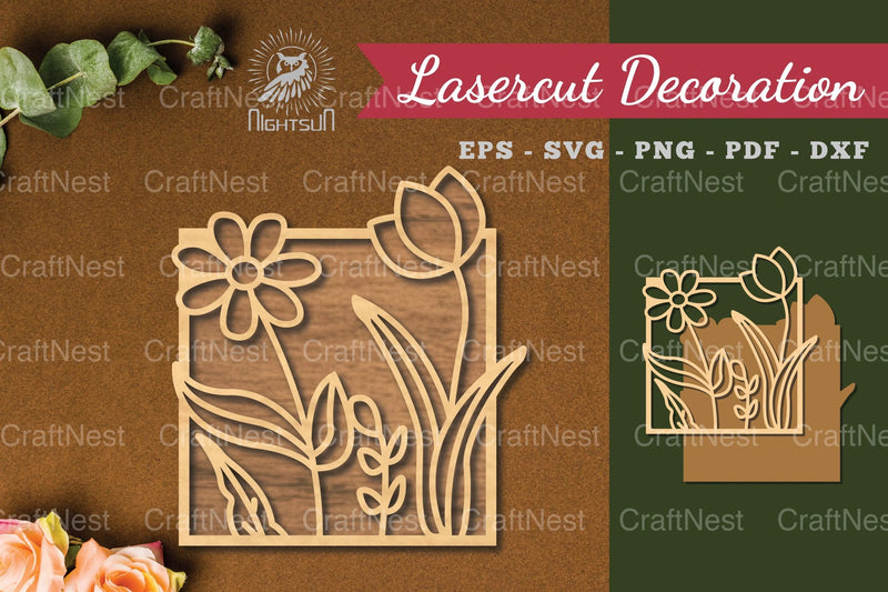Floral Laser Cut Home Decoration Clipart Bundle - CraftNest - Digital Crafting and Art