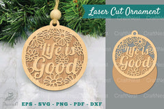 Floral Life is Good Laser Cut Ornament Clipart Bundle - CraftNest - Digital Crafting and Art