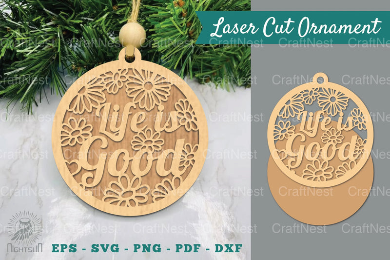 Floral Life is Good Laser Cut Ornament Clipart Bundle - CraftNest - Digital Crafting and Art
