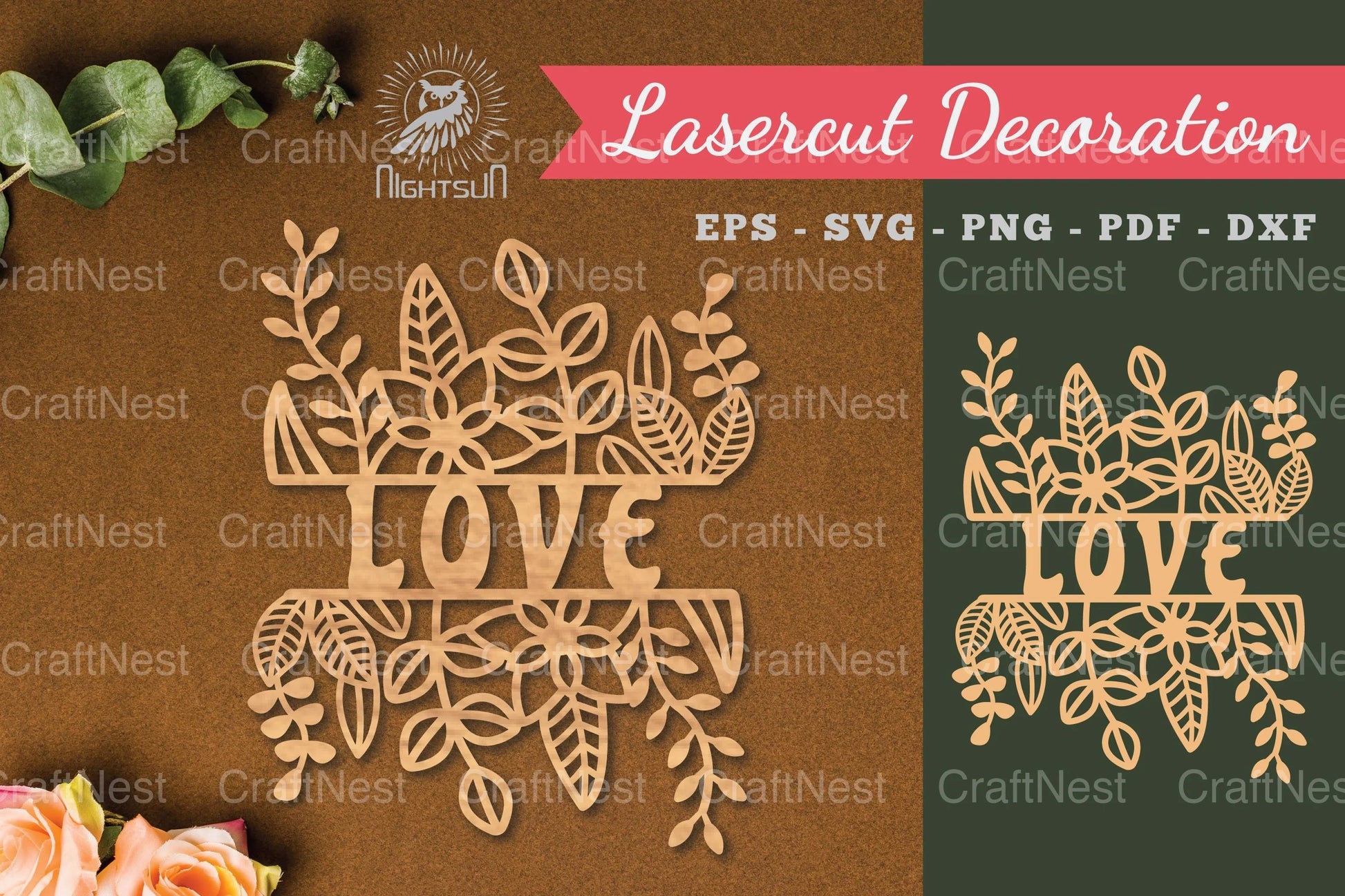 Floral Love Laser Cut Decoration Clipart Bundle - CraftNest - Digital Crafting and Art