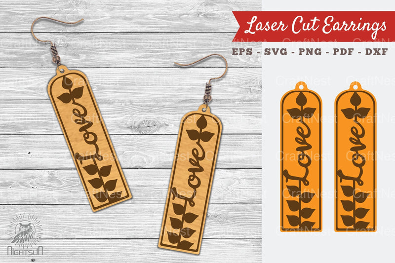 Floral Love Laser Cut Earrings SVG Bundle - CraftNest - Digital Crafting and Art