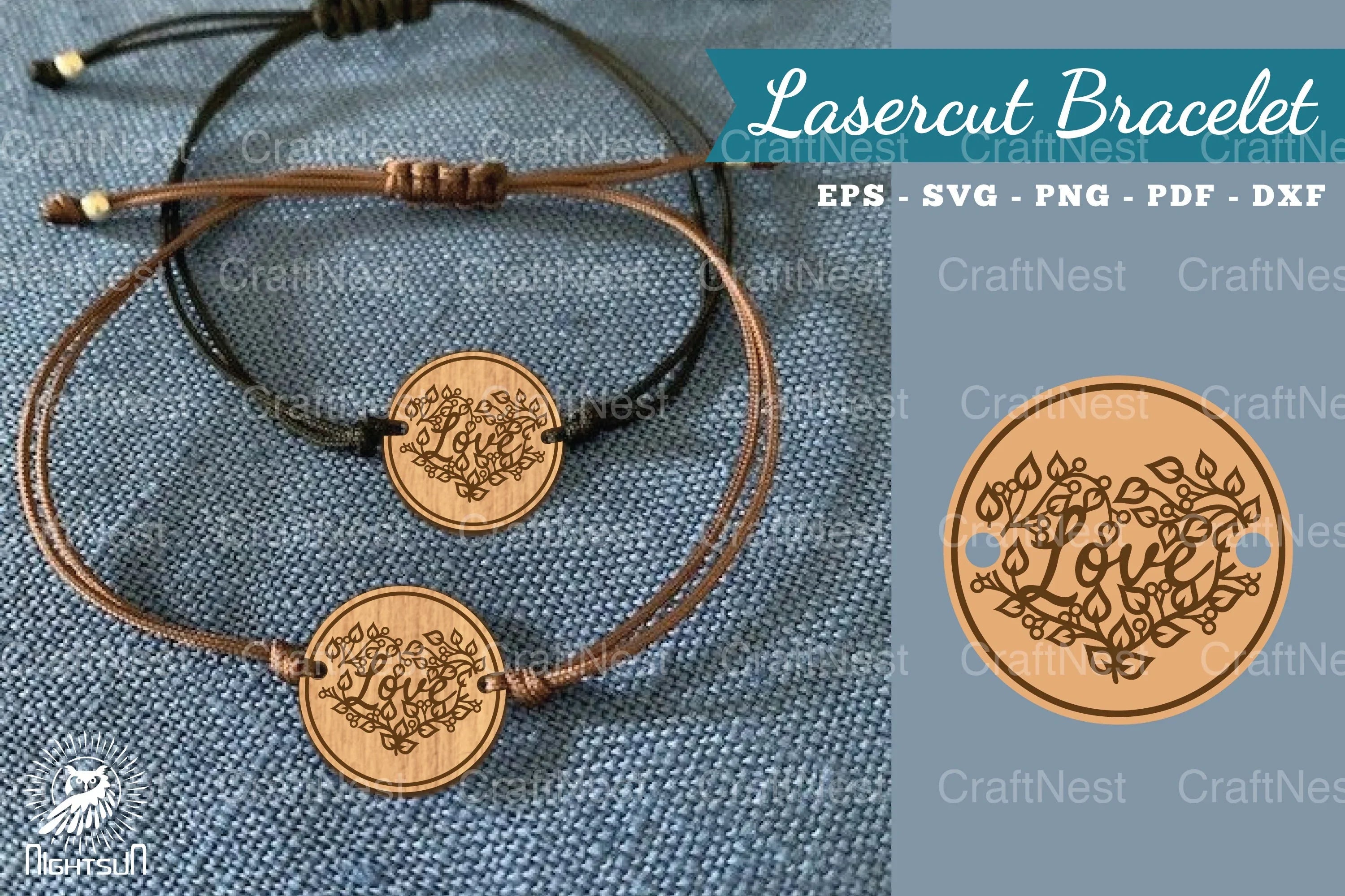 Floral Love Lasercut Bracelet Design Bundle - CraftNest - Digital Crafting and Art