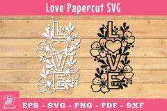 Floral Love Papercut SVG Bundle - CraftNest - Digital Crafting and Art