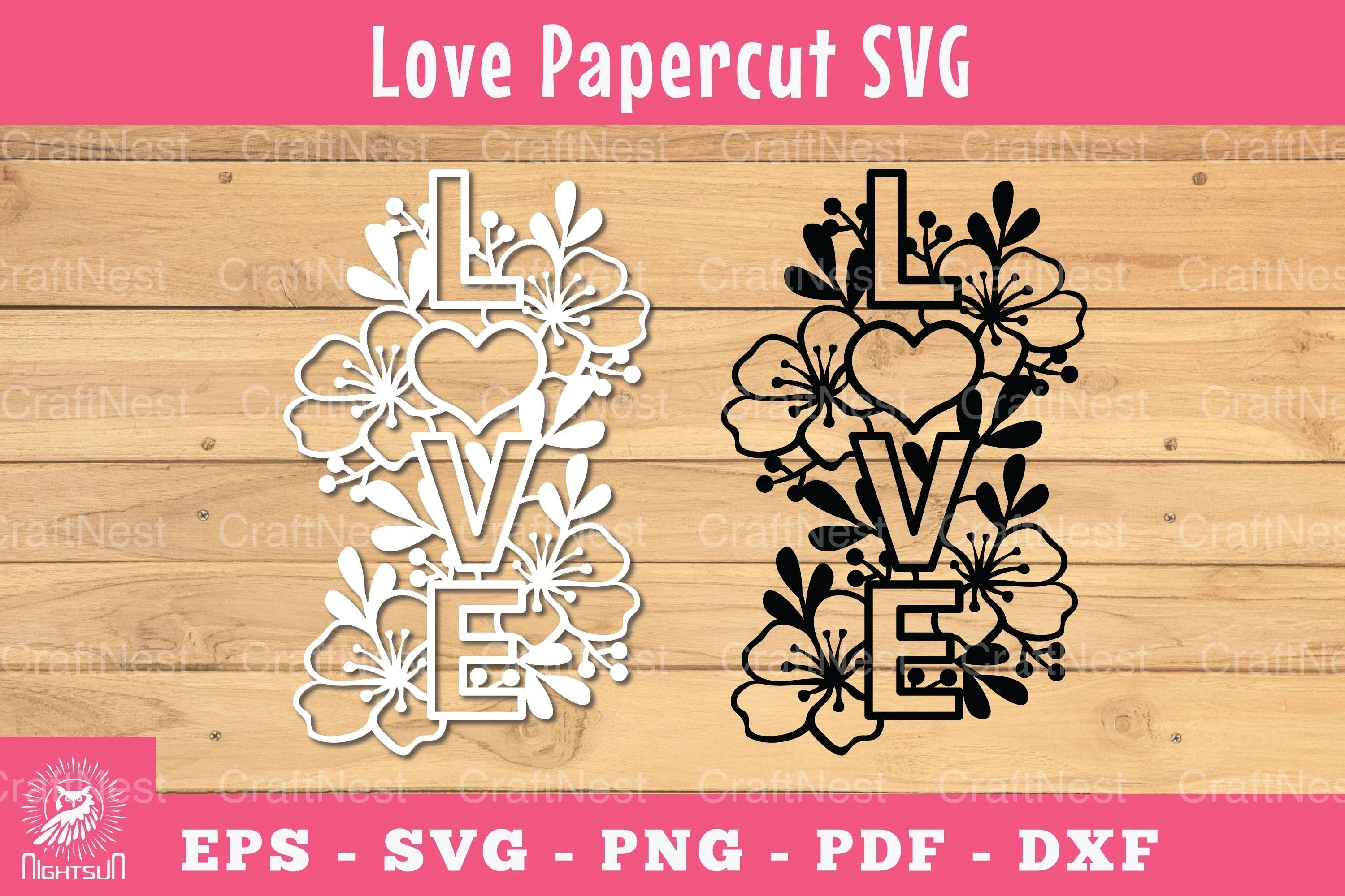 Floral Love Papercut SVG Bundle - CraftNest - Digital Crafting and Art
