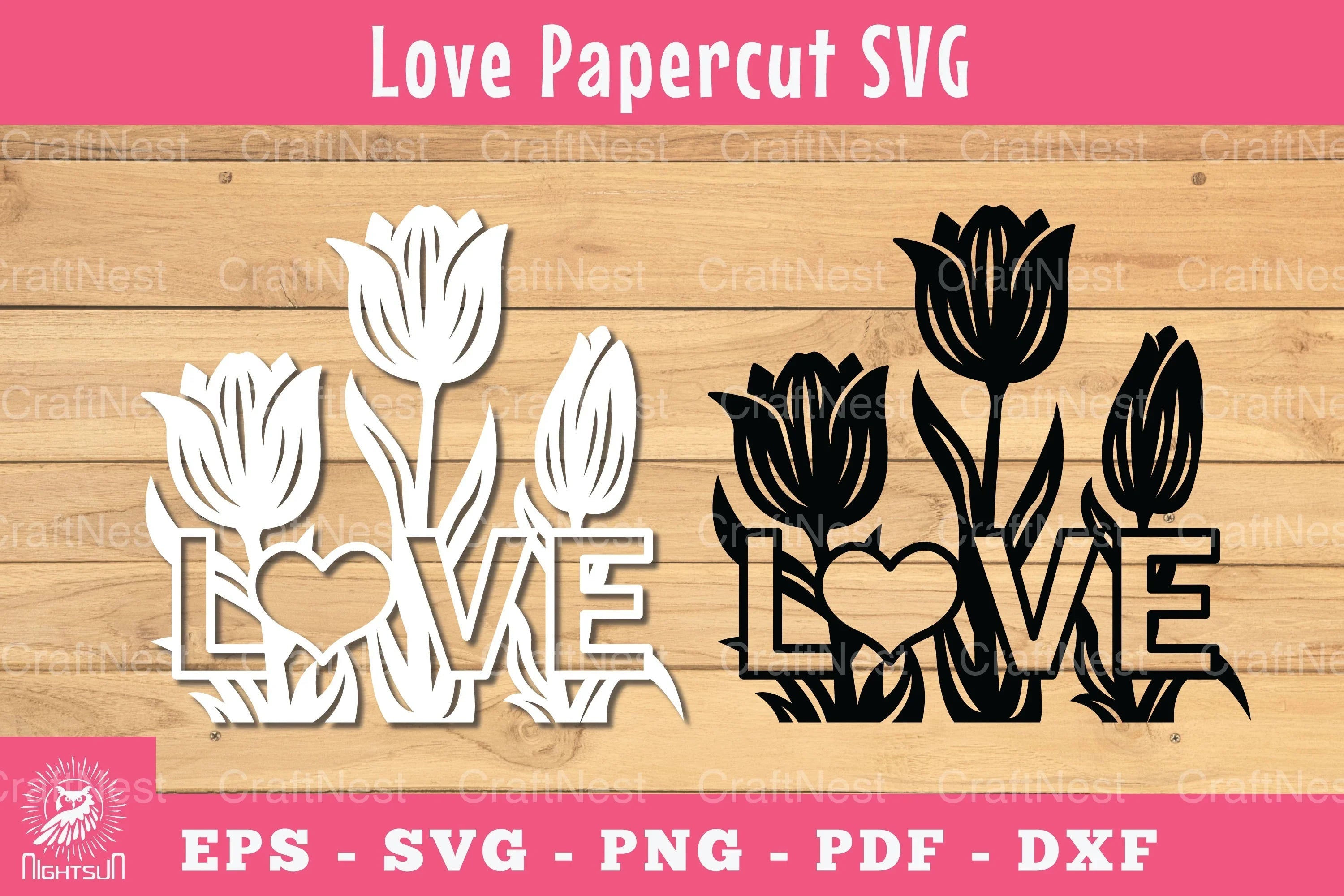 Floral Love Papercut SVG Bundle - CraftNest - Digital Crafting and Art