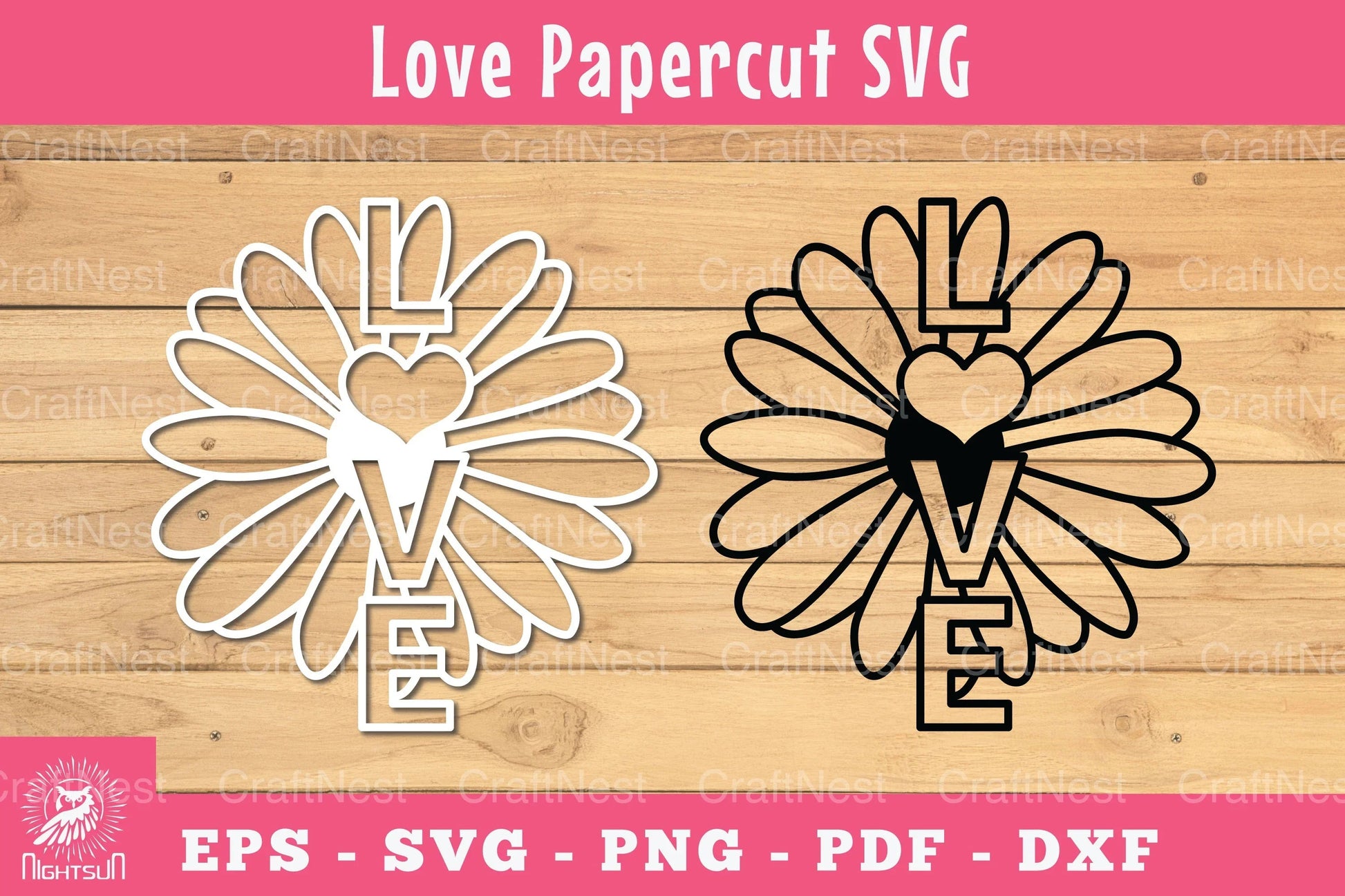 Floral Love Papercut SVG Bundle - CraftNest - Digital Crafting and Art